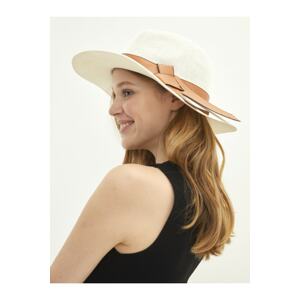 LC Waikiki Women's Straw Fedora Hat with Applique Detail
