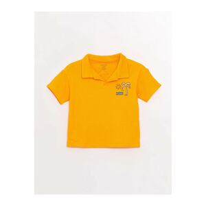 LC Waikiki Lcw Baby Polo Collar Short Sleeved Printed Baby Boy T-Shirt