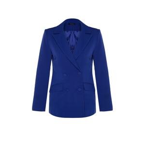Trendyol Sax Regular Lined Double Breasted Closure Woven Blazer Jacket