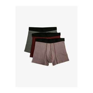 Koton Boxer Shorts - Burgundy - 3 pcs