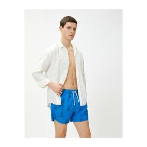 Koton Sea Shorts, Sailing Printed, Lace-up Waist, Pocket Detailed