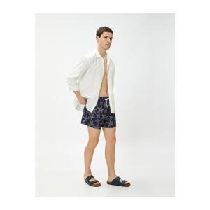 Koton Marine Shorts with a Star Print Tie Waist, Pocket Detailed.