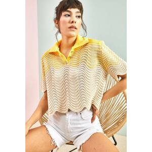 Bianco Lucci Blouse - Gelb - Regular fit