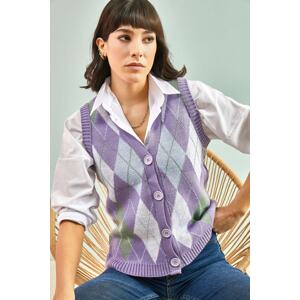 Bianco Lucci Cardigan - Lilac - Regular fit