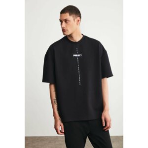 GRIMELANGE Project Men's Oversize Fit Thick Textured Fabric T-shir