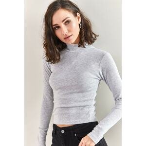 Bianco Lucci Blouse - Grau - Fitted