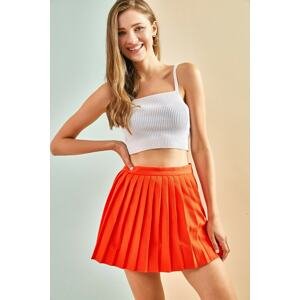 Bianco Lucci Women's Pleated Mini Skirt with Shorts