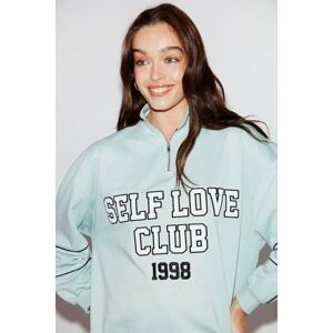 GRIMELANGE Tori Oversize Mint Green Sweatshirt