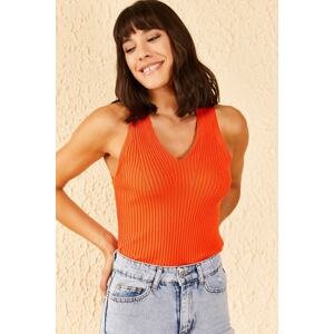 Bianco Lucci Blouse - Orange - Fitted