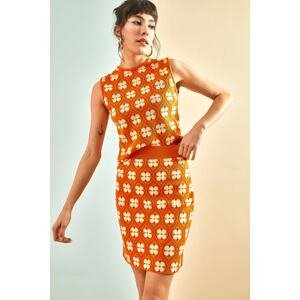 Bianco Lucci Skirt - Orange - Midi