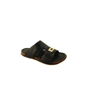 Forelli 49103 Men's Black Leather Slippers