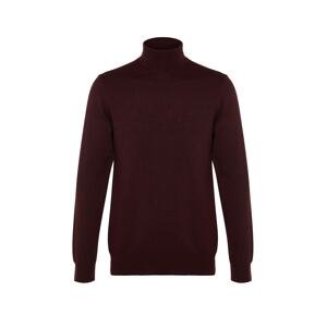 Trendyol Claret Red Men's Slim Fit Half Turtleneck Basic Knitwear Sweater