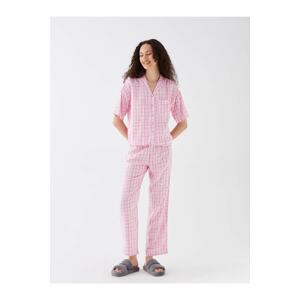 LC Waikiki Shirt Collar Patterned Short Sleeve Women's Pajamas Set