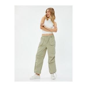 Koton Parachute Pants with Elastic Waist, Large Pocket Detailed with Stopper.