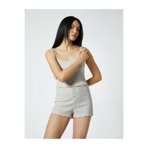 Koton Pajama Top - Gray - Plain