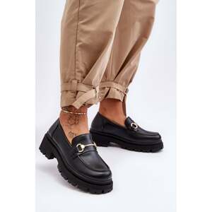 Women's classic moccasins on the Black Miracle platform
