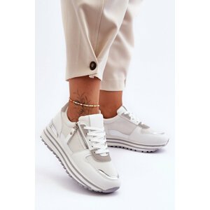 Women's sports shoes with decorative zipper white Cairo