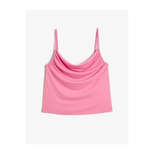 Koton Strapless Crop Top with Plunging Collar