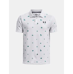 Under Armour T-Shirt UA Performance Printed Polo-WHT - Boys