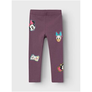 Purple Girly Patterned Leggings Name It Jerassa Minnie - Girls