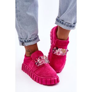 Blue sports shoes with Fuchsia Desire decoration