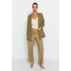 Trendyol Light Khaki Regular Lined Double Breasted Blazer with Closure