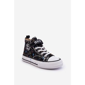 Kids patterned sneakers Big Star LL374050 black