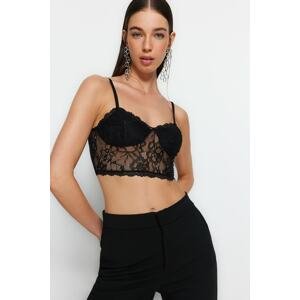 Trendyol Crop Top - Black - Plain