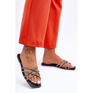 Women's Lace-up Sandals With Stripes And Jerseys Black Leomi