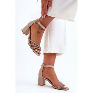 Shiny heeled sandals Gold Enenor