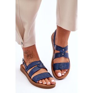 Shiny women's blue sandals Catalia