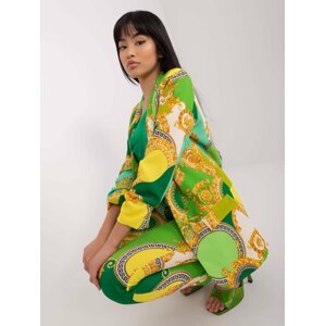 Lady's green-yellow jacket with 3/4 sleeves