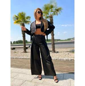 Miss city set with wide trousers and short black jacket