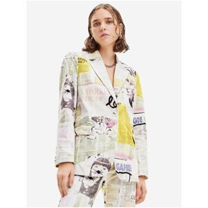 White Desigual Lia Patterned Jacket - Ladies