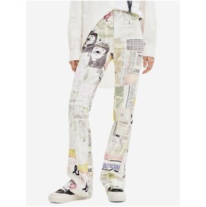 White Desigual Nicole Patterned Trousers - Women