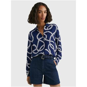 Dark blue Ladies Patterned Shirt Tommy Hilfiger - Women