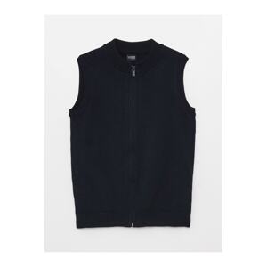 LC Waikiki Basic Boys' Knitwear Vest with Stand-Up Collar