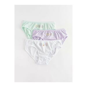 LC Waikiki Girls' Printed Cotton Panties 3 Pack