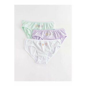 LC Waikiki Girls' Printed Cotton Panties 3 Pack