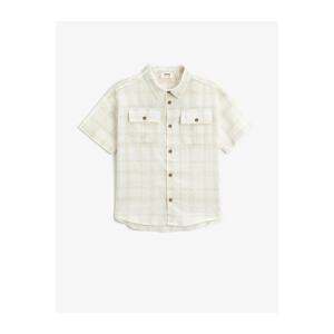 Koton Linen Blend Short Sleeve Shirt with Pockets