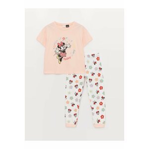 LC Waikiki Crew Neck Minnie Mouse Printed Short Sleeve Girls' Pajamas Set