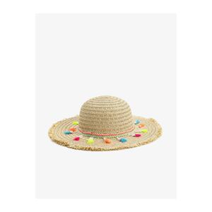 Koton Straw Hat with Pompom Detail