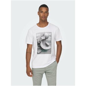 White Men's T-Shirt ONLY & SONS Todd - Men