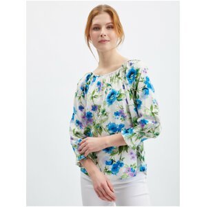 Orsay Purple-Cream Women's Floral Blouse - Women