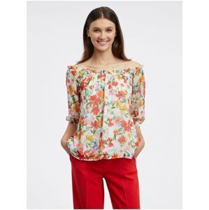 Orsay Red-Cream Ladies Floral Blouse - Women