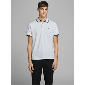 White Mens Polo T-Shirt Jack & Jones Paulos - Men