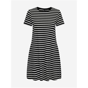 Black Ladies Striped Basic Dress ONLY May - Women