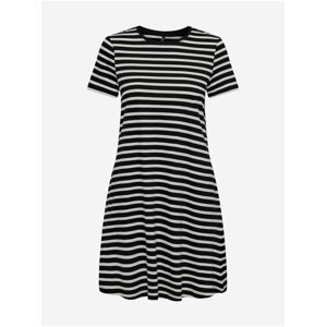 Black Ladies Striped Basic Dress ONLY May - Women