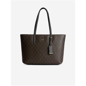 Dark brown women's patterned handbag Calvin Klein - Women