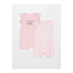 LC Waikiki Crew Neck Baby Girl Rompers 2-Pack